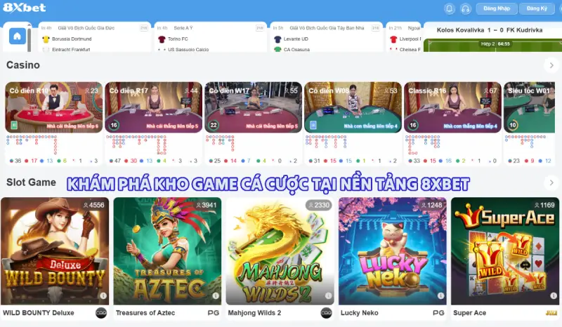 Thư viên kho tàng game phong phú và đạng của 8XBET